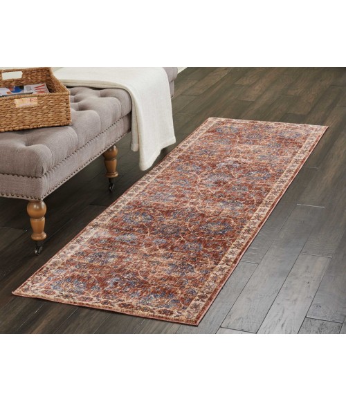 Nourison RESEDA Area Rug Nourison Reseda Runner Area Rug RES02-Brick
