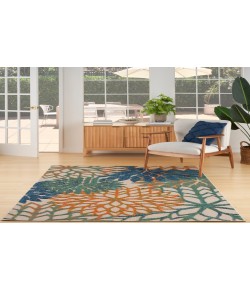 Nourison Aloha Blue Green ALH05 5 ft. 3 in. X 7 ft. 5 in. Rectangle Rug