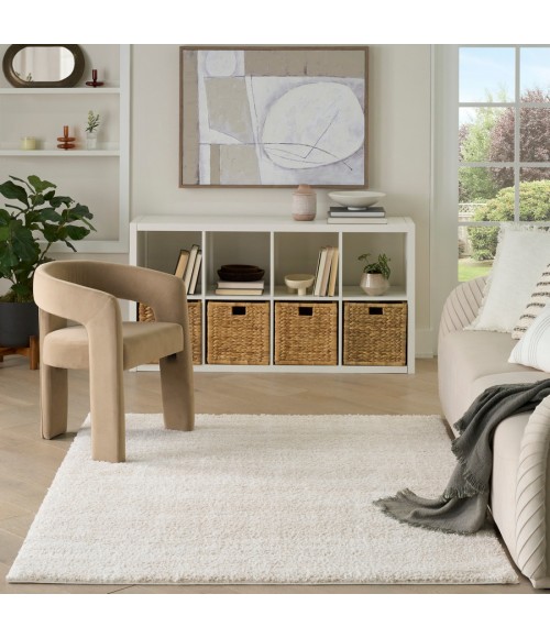 Nourison Home Modern Shag Ivory Beige MMD04 5 ft. 3 in. X 7 ft. Rectangle Rug