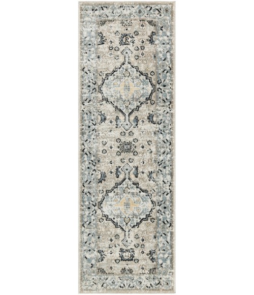 Nourison Home Washable Decor Taupe Blue WSD12 2 ft. X 6 ft. Rectangle Rug
