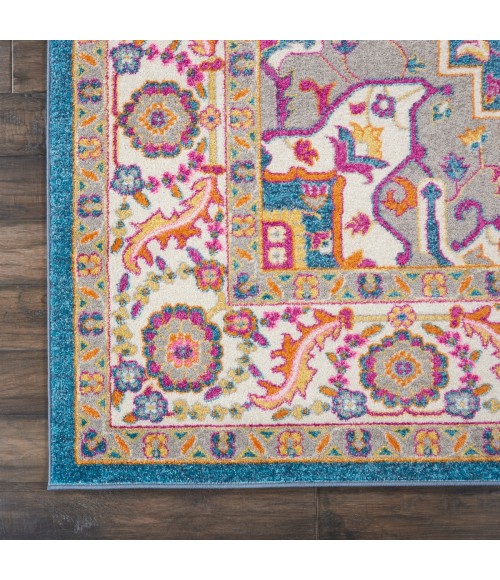 Nourison Passion Area Rug PSN20 Teal Multi 2'2" x 10'