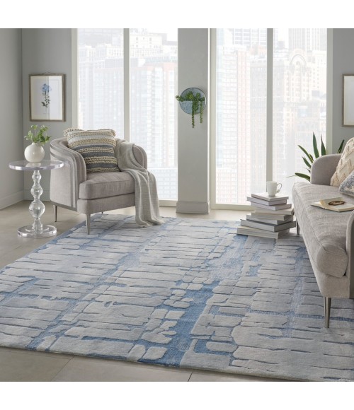 Nourison SYMMETRY Area Rug Nourison Symmetry Area Rug SMM04-Blue/Grey