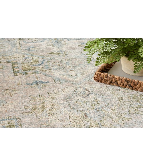 Nourison Astra Machine Washable Blue Green ASW12 7 ft. 10 in. Round Rug
