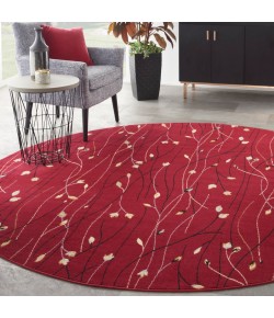 Nourison Home Grafix GRF15 Red 8 ft. Round Area Rug