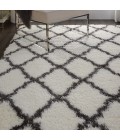 Nourison ULTRA PLUSH SHAG Area Rug Nourison Ultra Plush Shag Area Rug ULP02-Ivory/Charcoal