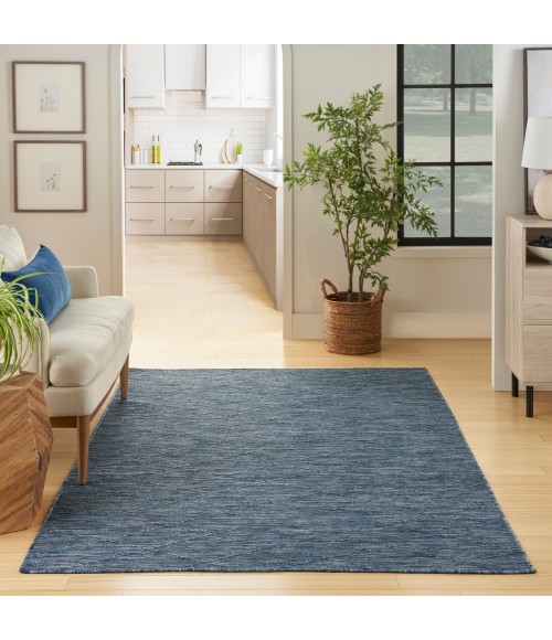 Nourison Washable Solutions Navy Blue WSL01 7 ft. X 10 ft. Rect. Rug