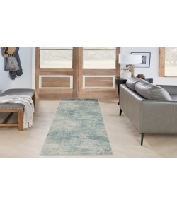 Nourison Home Astra Machine Washable ASW07 Blue Ivory 2 ft. 2 in. X 10 ft. Area Rug