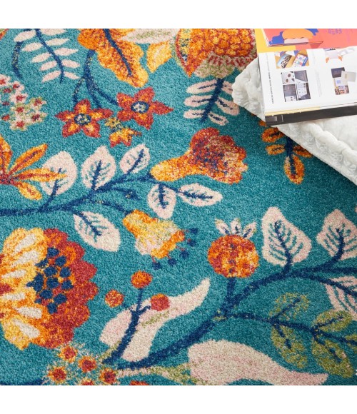Nourison Allur Area Rug ALR09-Turquoise Multicolor