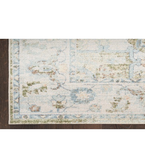 Nourison Astra Machine Washable Blue Green ASW12 7 ft. 10 in. X 10 ft. Rectangle Rug