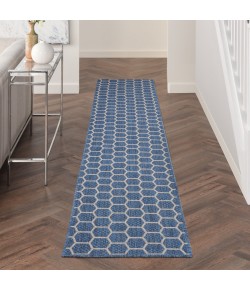 Nourison Reversible Indoor Outdoor Blue RVB01 2 ft. 2 in. X 10 ft. Rect. Rug