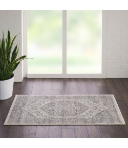 Nourison Tranquil(Traql) - Tra05 Ivory Grey Area Rug 2 ft. X 4 ft. Rectangle