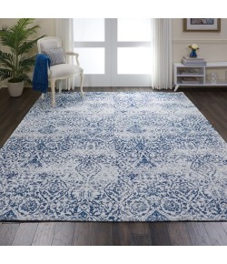 Nourison Damask - Das06 Ivory Navy Area Rug 8 ft. X 10 ft. Rectangle