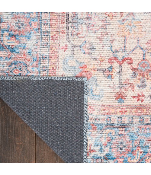 Nicole Curtis Machine Washable Series 1 Area Rug SR104 Blue/Multi 4' x 6'