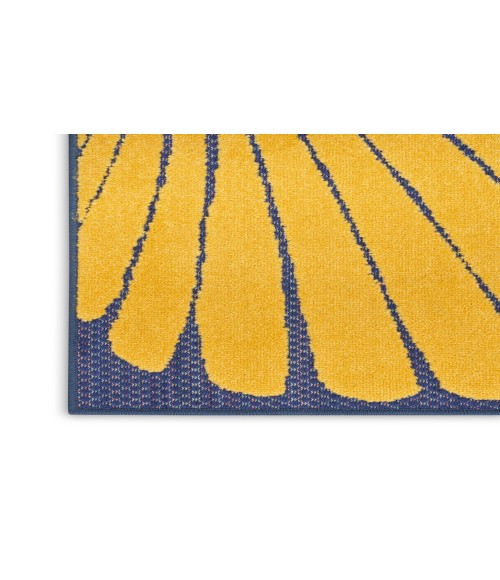 Nourison Aloha Navy Multicolor ALH24 5 ft. 3 in. X 7 ft. 5 in. Rectangle Rug