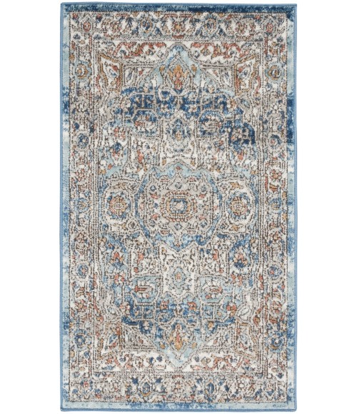 Nourison Quarry Ivory Blue QUA11 2 ft. X 4 ft. Rect. Rug