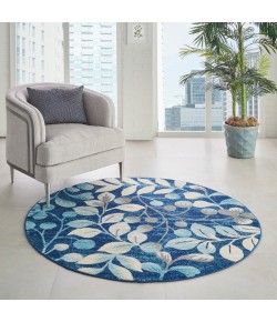 Nourison Tranquil(Traql) - Tra03 Navy Area Rug 5 ft. 3 X Round
