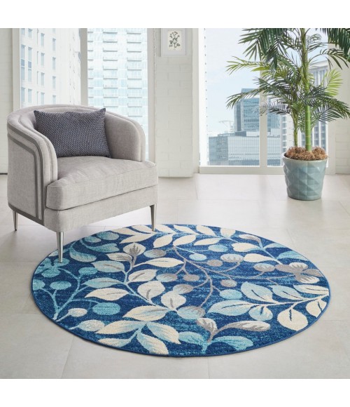 Nourison Tranquil Round Area Rug TRA03-Navy