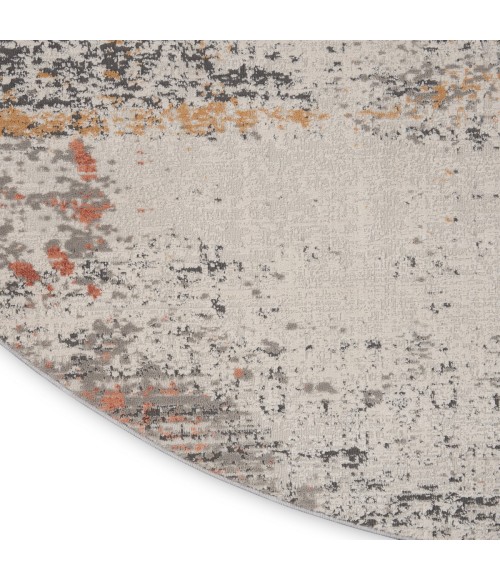 Nourison Rustic Textures Area Rug RUS13 Grey/Blue 5'3" Round