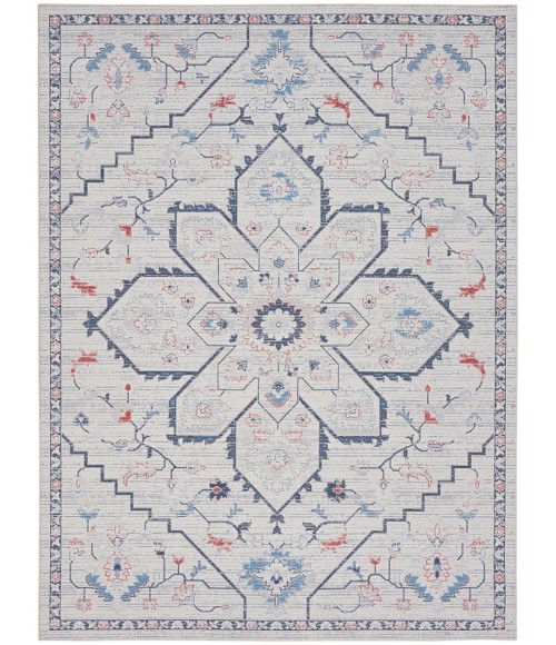 Nicole Curtis Machine Washable Series 1 Area Rug SR110 Ivory Blue