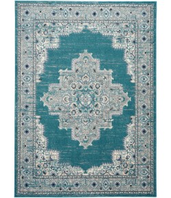 Nourison Passion - Psn03 Turquoise Grey Area Rug 5 ft. 3 in. X 7 ft. 3 in. Rectangle