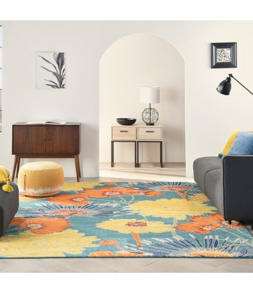 Nourison Allur Area Rug ALR06-Turquoise Multicolor