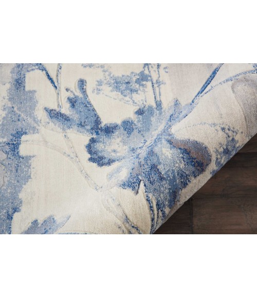 Nourison Somerset Round Area Rug ST18-Ivory/Blue