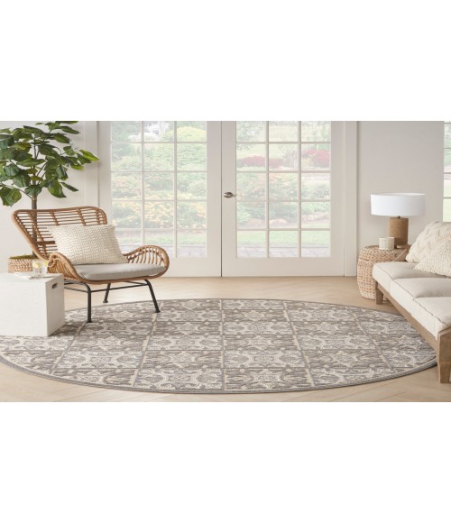 Nourison Aloha Ivory Grey ALH34 7’10” Round Rug