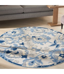 Nourison Aloha - Alh17 Blue Grey Area Rug 5 ft. 3 X Round