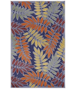 Nourison Aloha Navy Multicolor ALH18 2 ft. 8 in. X 4 ft. Rectangle Rug