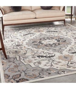 Nourison Elation - Etn09 Ivory Grey Area Rug 9 ft. X 12 ft. Rectangle