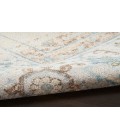 Nourison Astra Machine Washable Ivory Blue ASW13 5 ft. 3 in. Round Rug