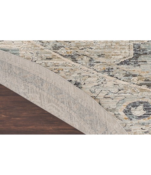 Nourison Nyle Light Blue Rug NYE07 7’10” Round - Rugs Town Nourison Nyle Light Blue NYE07 7’10” Round Rug