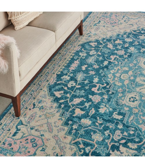 Nourison TRANQUIL Area Rug Nourison Tranquil Area Rug TRA07-Ivory/Turquoise
