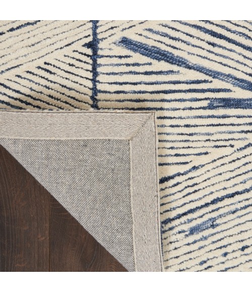 Nourison Vail White Blue VAI01 3 ft. 9 in. X 5 ft. 9 in. Rect. Rug