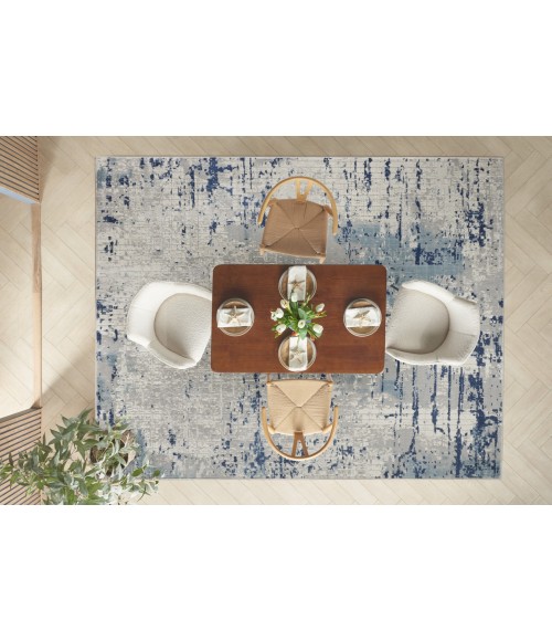 Nourison Quarry Ivory Blue Grey QUA01 10 ft. X 14 ft. Rect. Rug