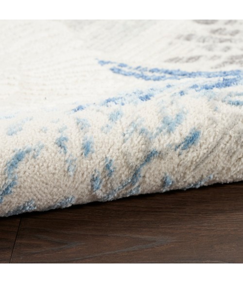 Nourison Seaside Ivory Grey Blue Rug SDS04 8 ft. X Square - Rugs Town Nourison Seaside Ivory Grey Blue SDS04 8 ft. X Square Rug