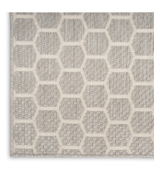 Nourison Reversible Indoor Outdoor Grey RVB01 5 ft. X 7 ft. Rect. Rug