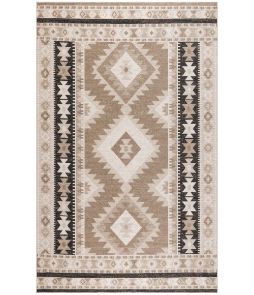 Nourison Washable Decor Beige Black WSD06 7 ft. 10 in. X 10 ft. Rectangle Rug