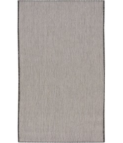 Nourison Courtyard Ivory/Charcoal COU01 2 ft. 2 in. X 10 ft. Rectangle Rug