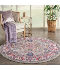 Nourison Home Passion PSN20 Light Grey Pink 4 ft. Round Area Rug