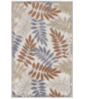Nourison Aloha Blue Mocha ALH18 2 ft. 8 in. X 4 ft. Rectangle Rug