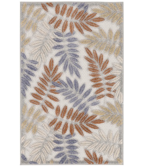 Nourison Aloha Blue Mocha ALH18 2 ft. 8 in. X 4 ft. Rectangle Rug
