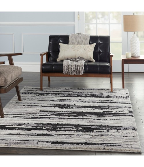 Nourison TEXTURED CONTEMPORARY Area Rug Nourison Textured Contemporary Area Rug TEC02-Ivory/Charcoal