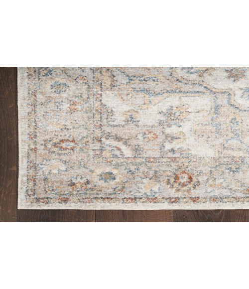 Nourison Astra Machine Washable Grey Multicolor ASW12 2 ft. X 6 ft. Rectangle Rug