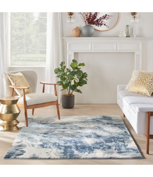 Kathy Ireland American Manor Area Rug AMR03 Blue/Ivory 3'11" x 5'11"