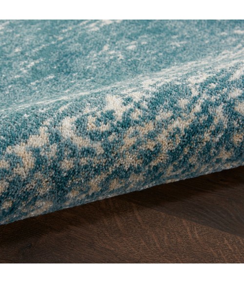 Nourison Maxell Area Rug MAE06 Ivory/Teal 9'3" x 12'9"