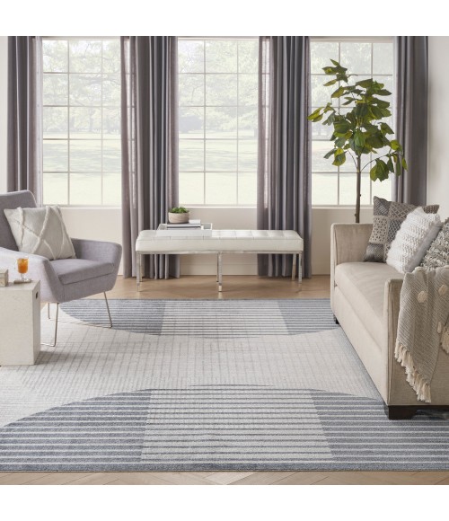 Nourison Astra Machine Washable Area Rug ASW03 Ivory Blue