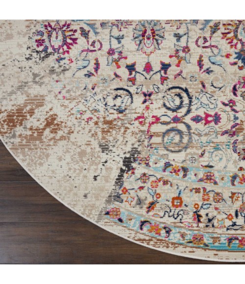 Nourison Vintage Kashan Round Area Rug VKA02-Ivory