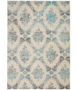Nourison Tranquil(Traql) - Tra09 Ivory Turquoise Area Rug 4 ft. X 6 ft. Rectangle