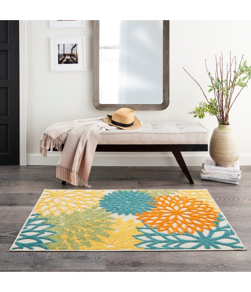 Nourison Aloha Area Rug ALH05 Turquoise Multicolor